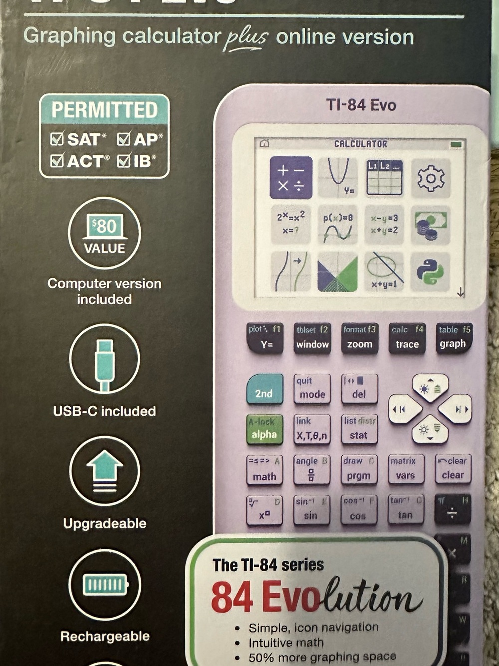 Texas Instruments TI-84 Evo Pink and White Graphing Calculator